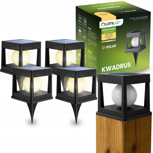 4 vnt. „Lumiled“ LED saulės energija veikiančios sodo tvoros stulpų šviestuvai