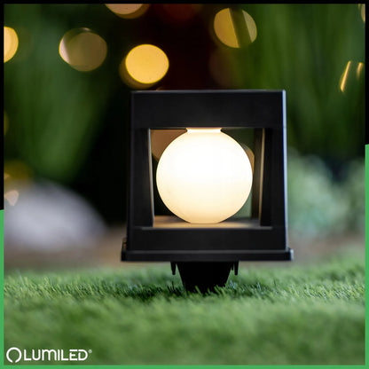 4 vnt. „Lumiled“ LED saulės energija veikiančios sodo tvoros stulpų šviestuvai