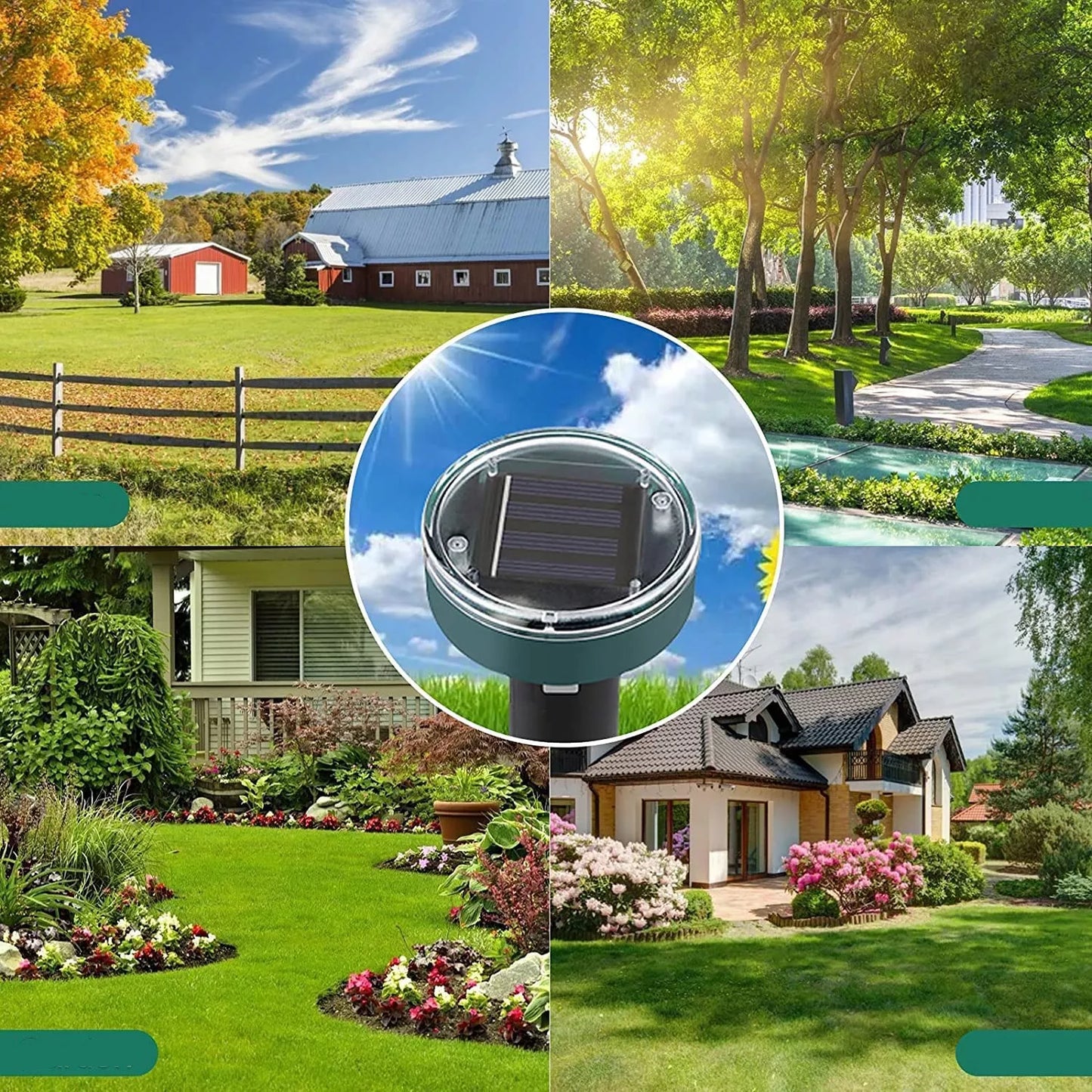 4 vnt. saulės energija varomi atbaidytuvai kurmiams, pelėnams, pelėms, kiaunėms ir graužikams – 3400 m²