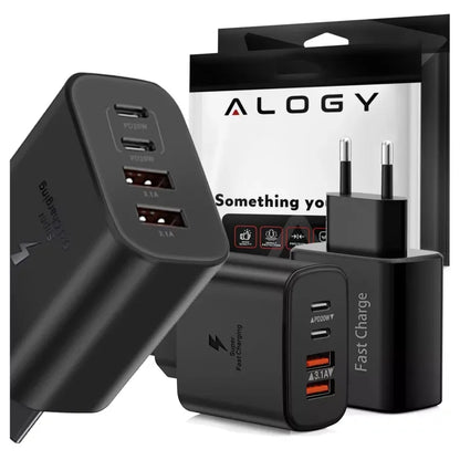 40W tinklo įkroviklis Alogy Super Fast Charger 2x USB + 2x USB-C universalus