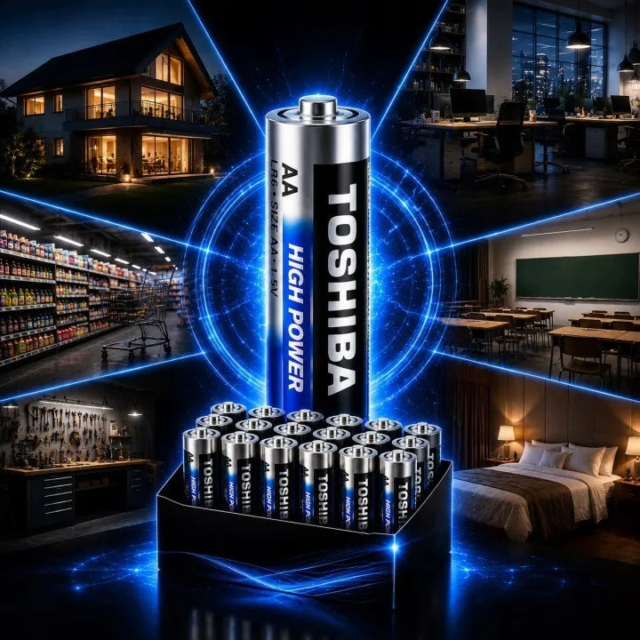 40x AA šarminių baterijų rinkinys Toshiba LR6 R6, +45% daugiau galios