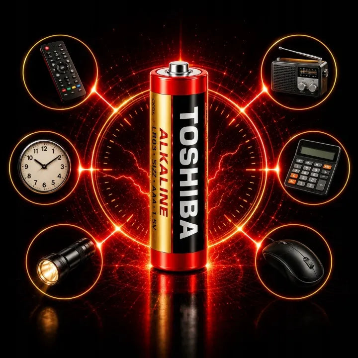 42 vnt. AA šarminių baterijų rinkinys 1,5V TOSHIBA LR6 R6