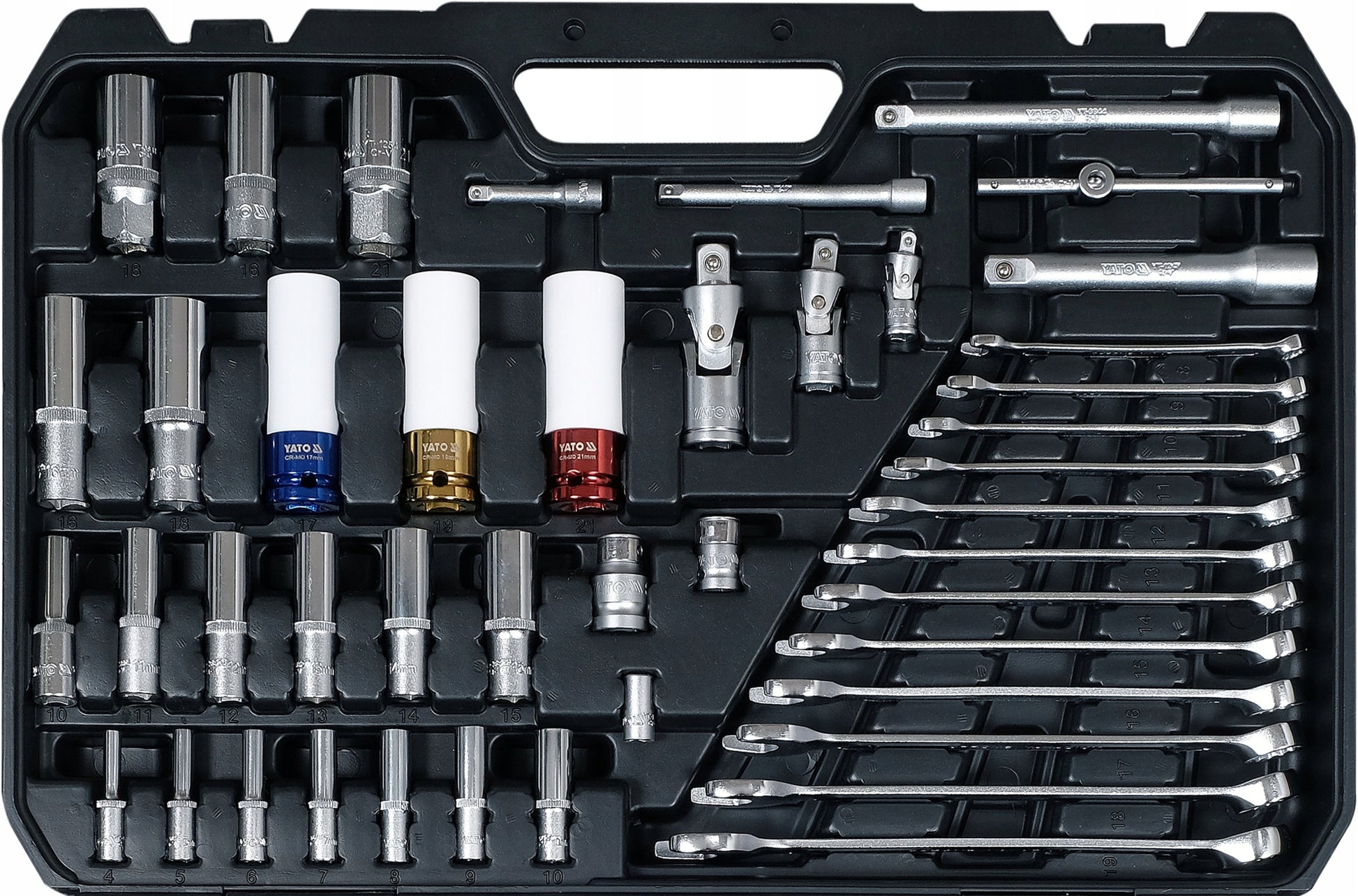 YATO KODĖLIŲ RINKINYS KNAIBLIŲ DĖŽUTĖ 1/4", 3/8