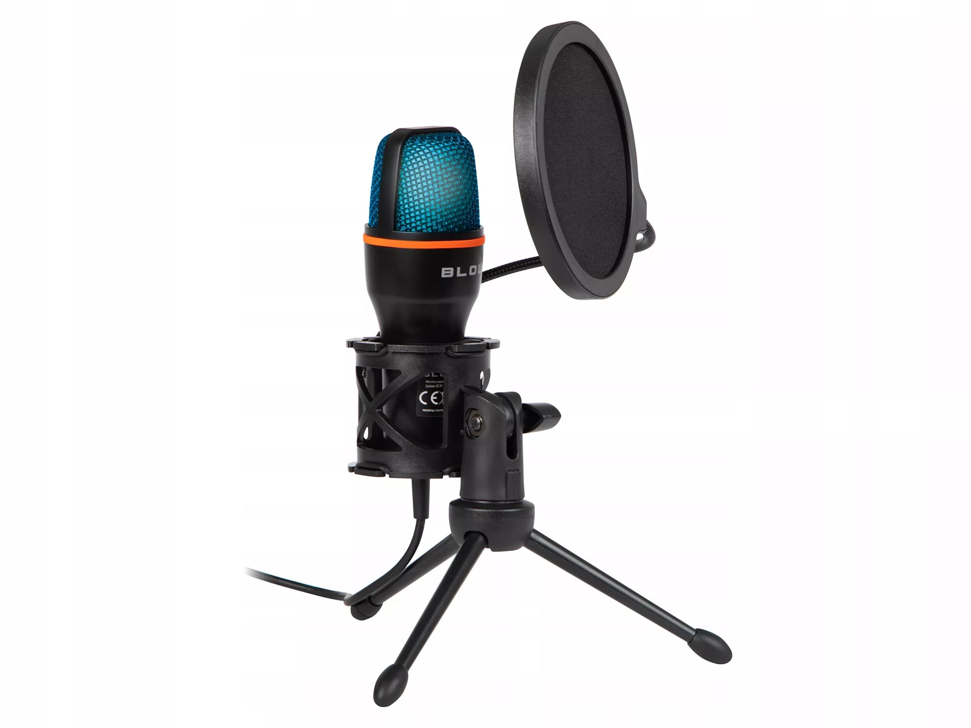 Kompiuterinis kondensatorinis žaidimų, studijinis, karaoke mikrofonas su USB ir filtru