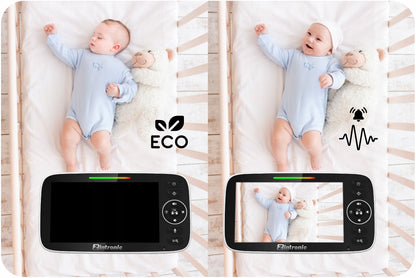 Elektroninė sukama kūdikio auklė "Baby Monitor" 5" kamera + ekranas tiesioginei peržiūrai