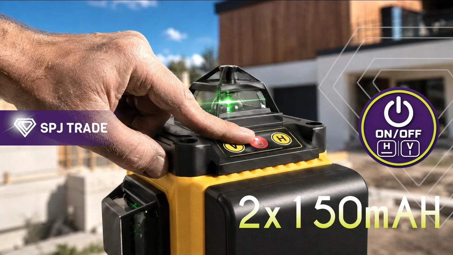 4D lazerinis nivelyras 16 linijų 360° kryžminis lazeris su stovu