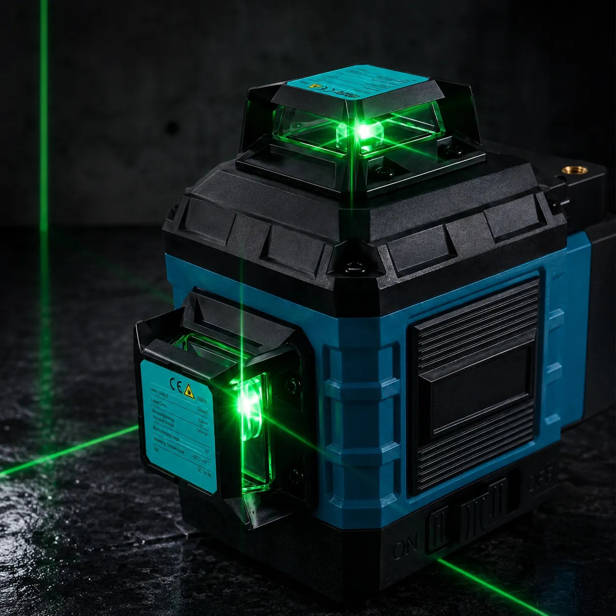 4D lazerinis nivelyras, 16 linijų, 360° kryžminis lazeris su trikoju ir dėklu