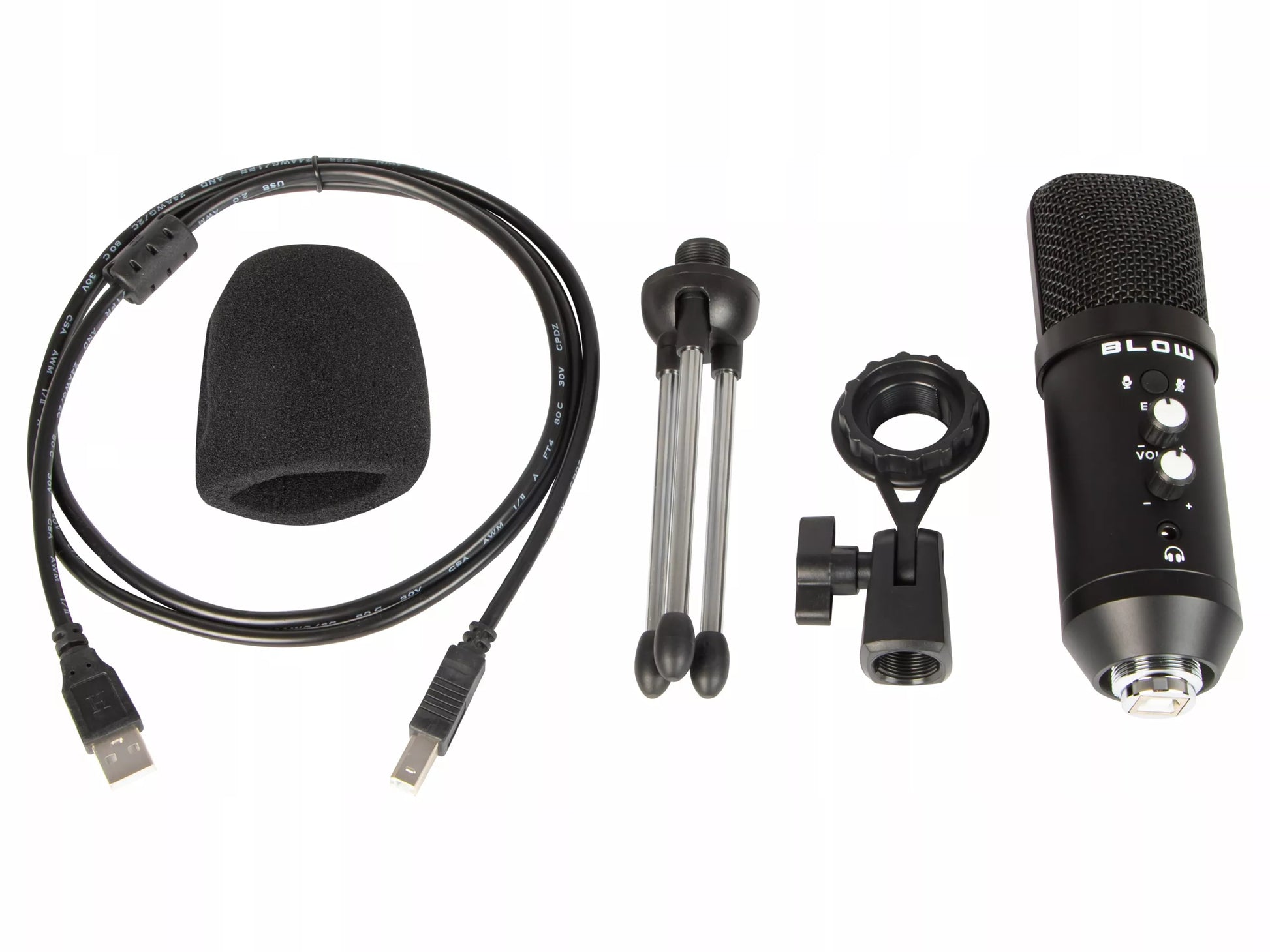 MIKROFONAS KOMPIUTERIUI ŽAIDIMŲ TALPINIS STUDIJINIS TRIPOD LAIKIKLIS USB