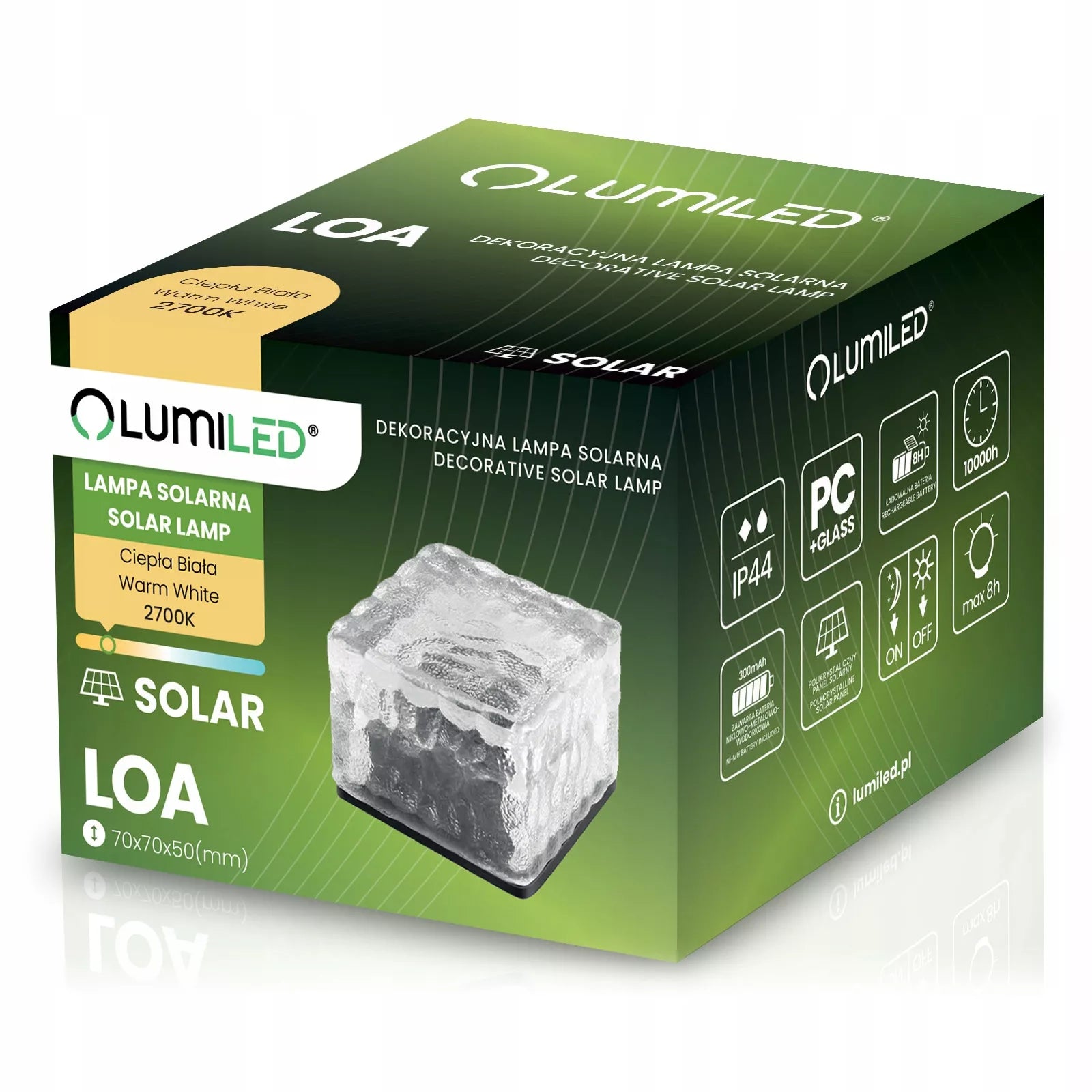 4x dekoracinis LED saulės energija maitinamas lauko šviestuvas – stiklinis kubas, skirtas terasai