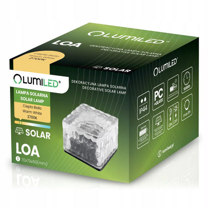 4x dekoracinis LED saulės energija maitinamas lauko šviestuvas – stiklinis kubas, skirtas terasai