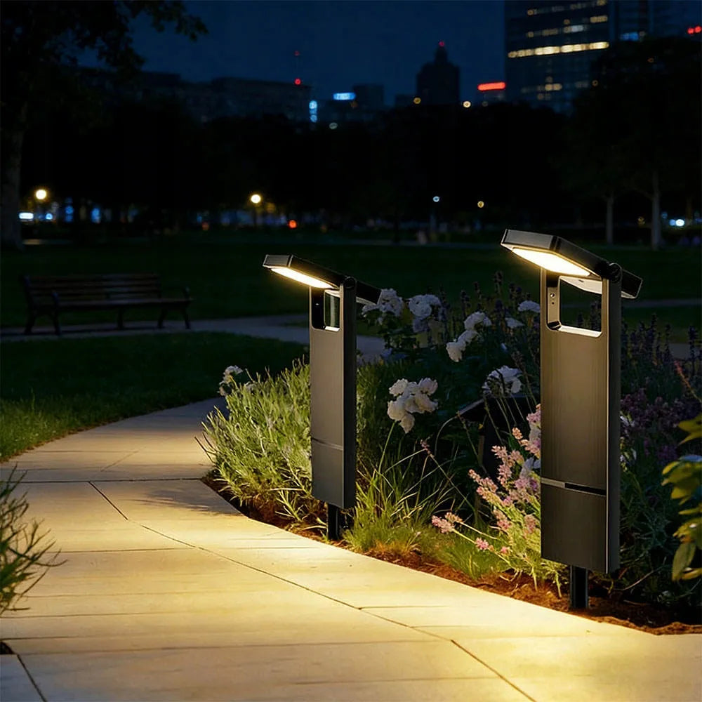 4x LED saulės sodo šviestuvai, įsmeigiami, šilta balta šviesa, 70 cm