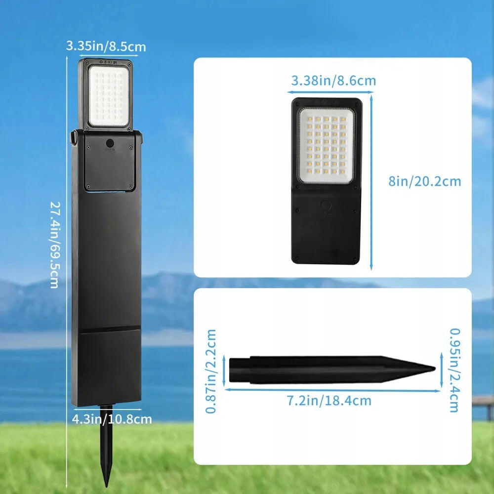 4x LED saulės sodo šviestuvai, įsmeigiami, šilta balta šviesa, 70 cm