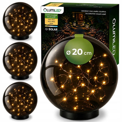 4x saulės energija maitinami LED sodo šviestuvai, įsmeigiami, dekoratyviniai, 20 cm, dūminio stiklo efekto