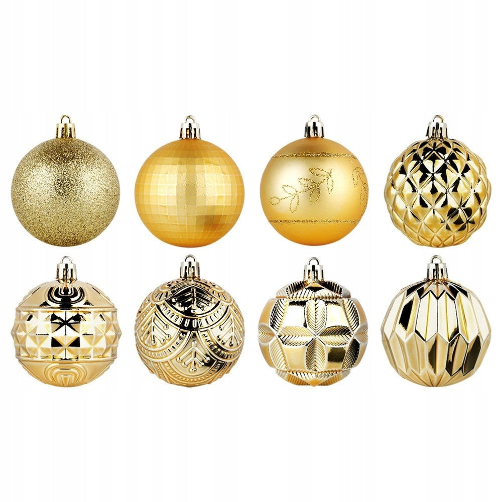 50x Kalėdiniai Eglutės Papuošalai Netrūkstami AUKSO Spalvos Rutuliukai Rinkinys