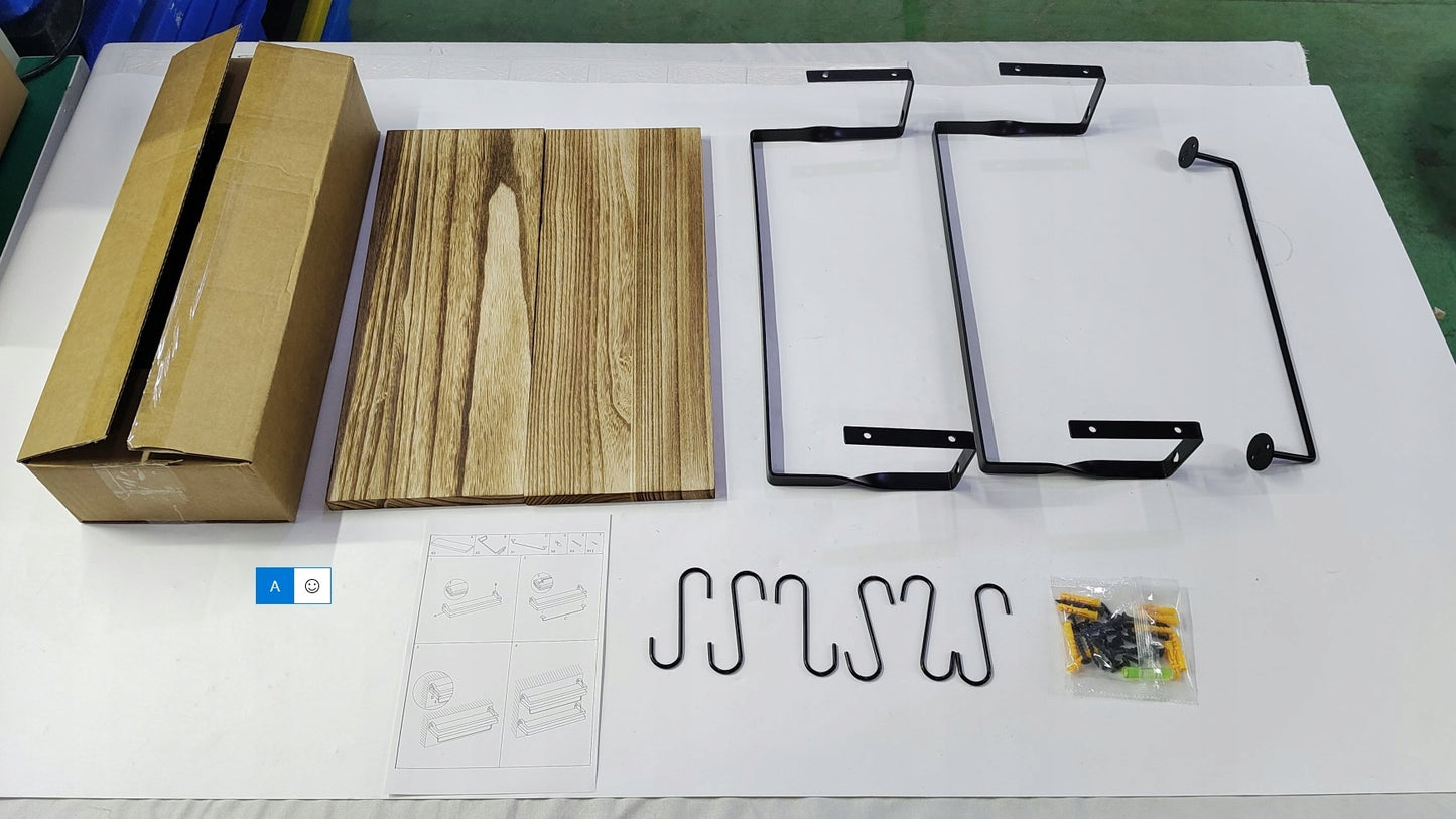 2 vnt. sieninės lentynos rinkinys, pakabinamos, su skersiniu, virtuvės sieninė lentyna