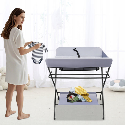 57x80x96cm Tamsiai pilka Sulankstoma pervystymo lentelė naujagimiams