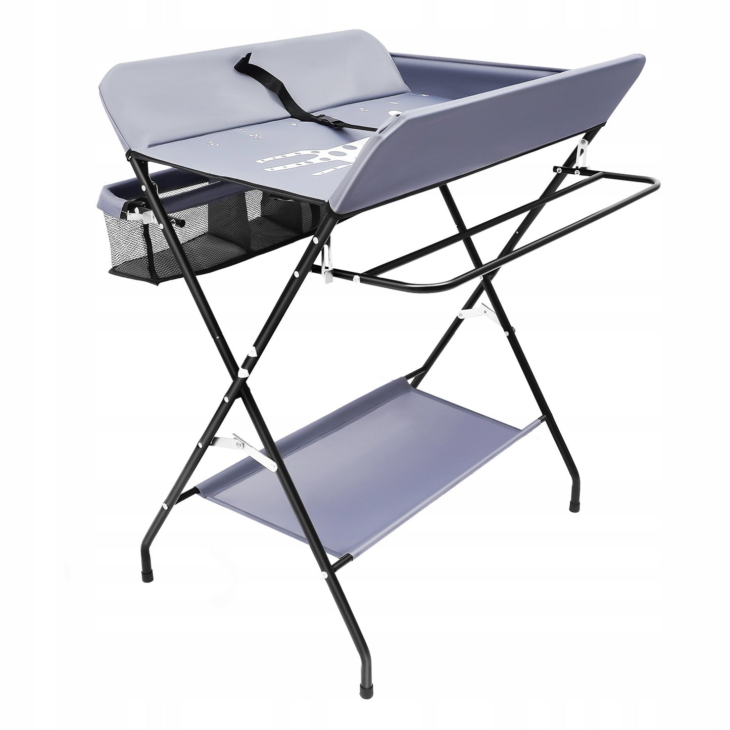 57x80x96cm Tamsiai pilka Sulankstoma pervystymo lentelė naujagimiams