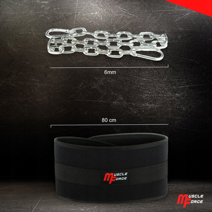 Diržas Dips papildomam svoriui, tvirtas, 240 kg, su grandine