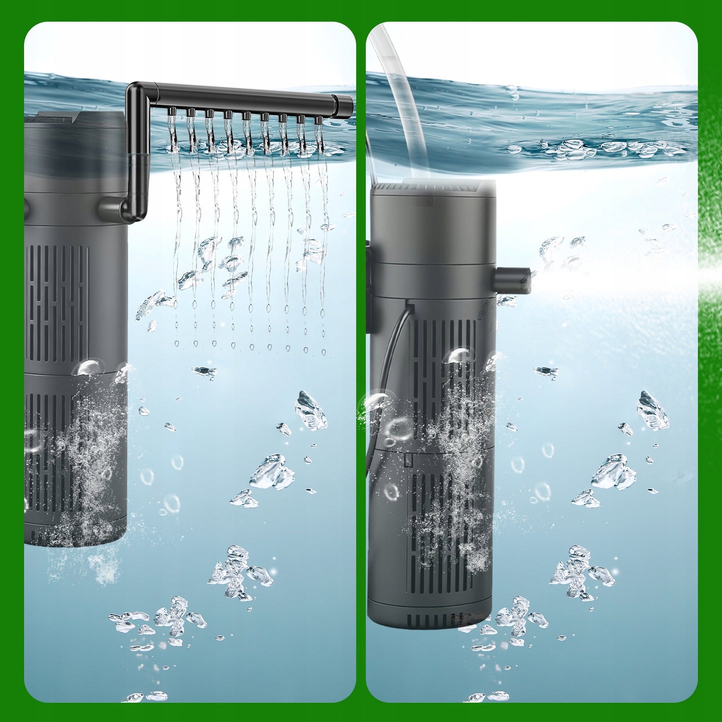 5W1 BIOLOGINIS VIDINIS FILTRAS AKVARIUMUI IKI 150L 500l/h SU UV-C LEMPA