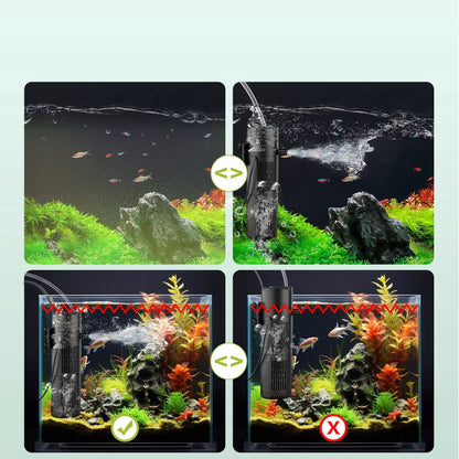 5W1 BIOLOGINIS VIDINIS FILTRAS AKVARIUMUI IKI 150L 500l/h SU UV-C LEMPA