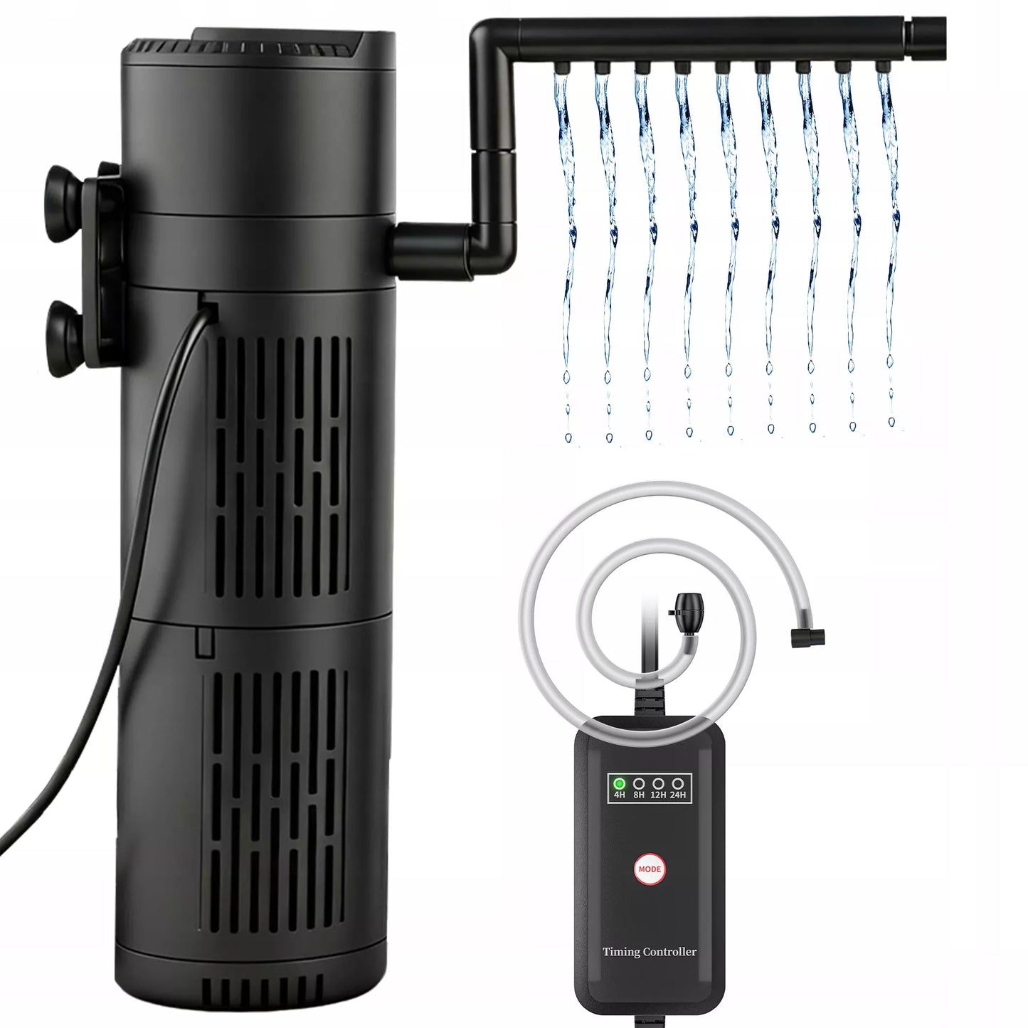5W1 BIOLOGINIS VIDINIS FILTRAS AKVARIUMUI IKI 150L 500l/h SU UV-C LEMPA