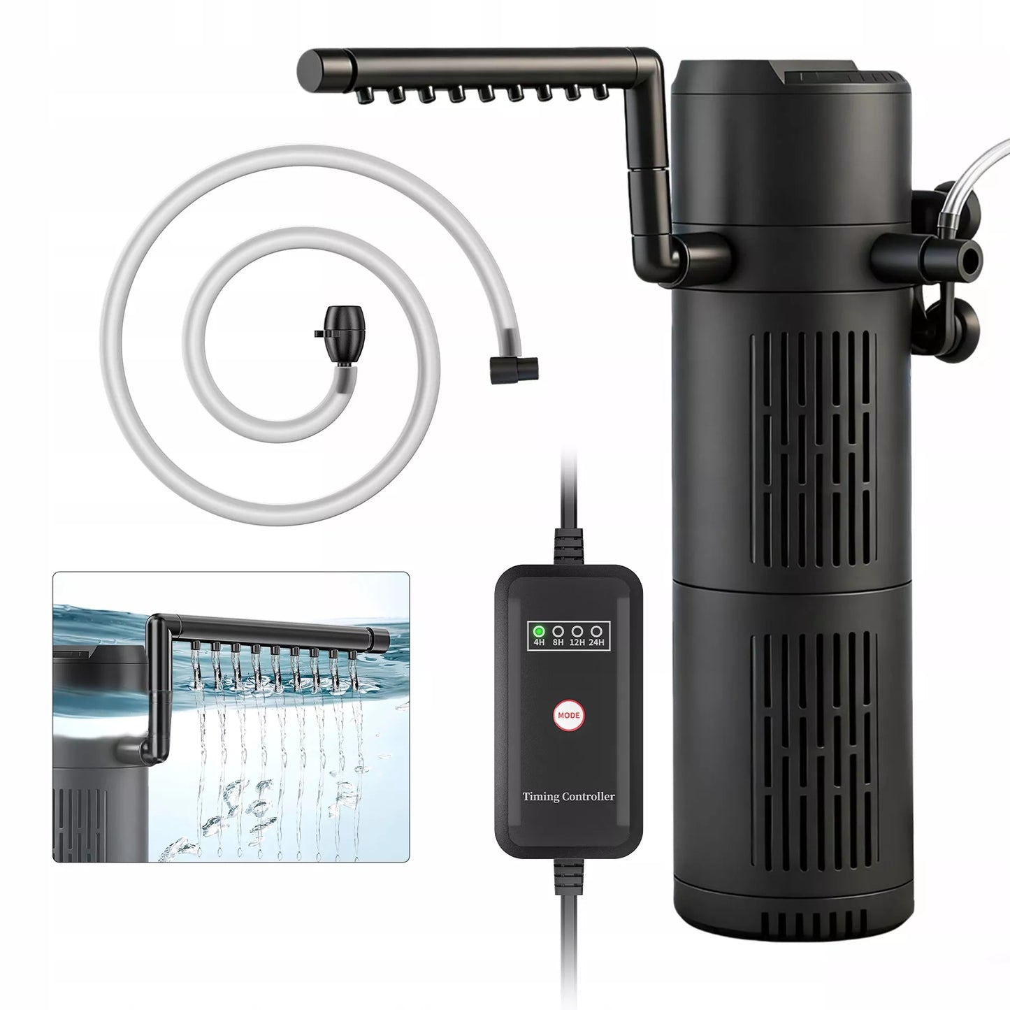 5W1 BIOLOGINIS VIDINIS FILTRAS AKVARIUMUI IKI 150L 500l/h SU UV-C LEMPA
