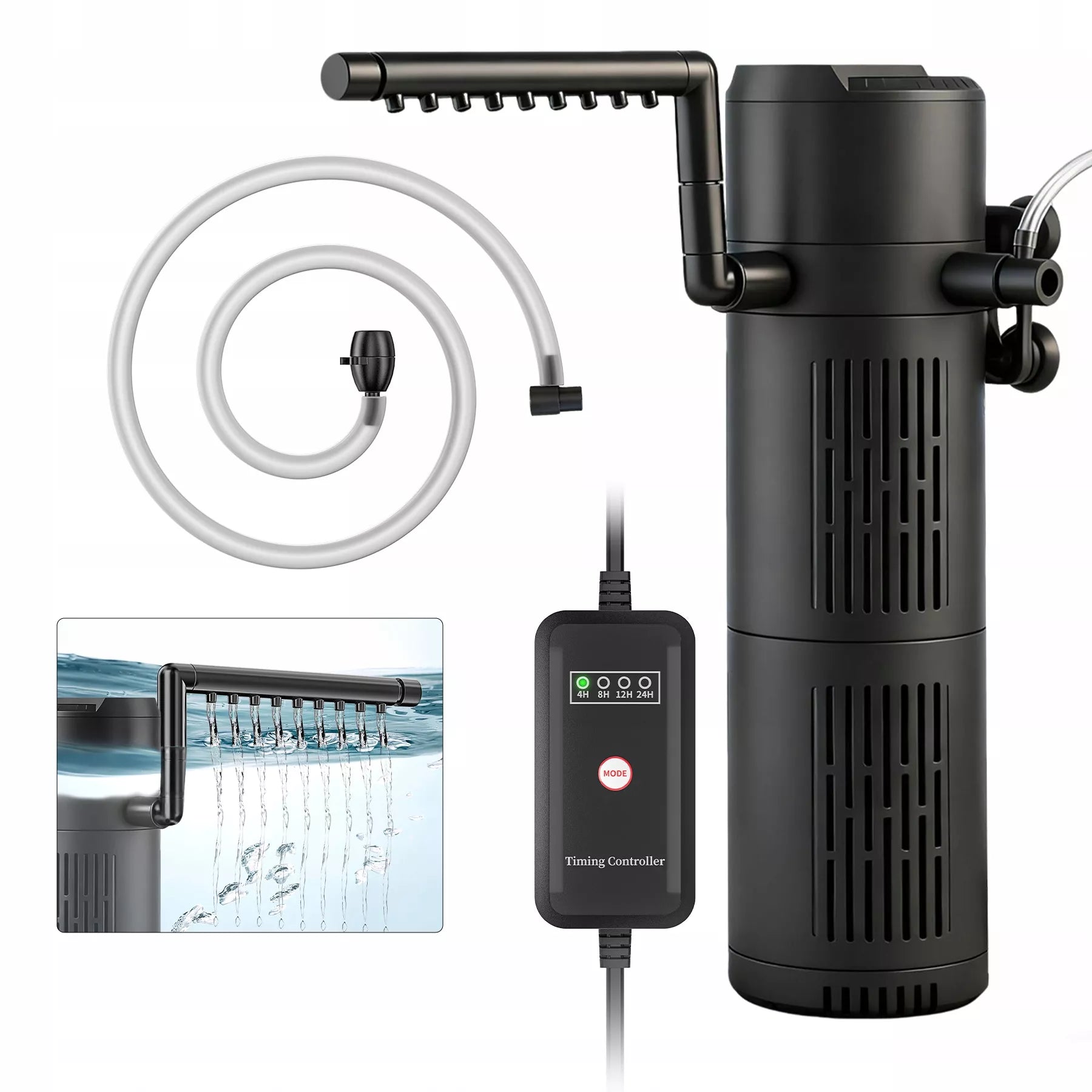 5W1 BIOLOGINIS VIDINIS FILTRAS AKVARIUMUI IKI 150L 500l/h SU UV-C LEMPA