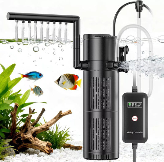 5W1 BIOLOGINIS VIDINIS FILTRAS AKVARIUMUI IKI 150L 500l/h SU UV-C LEMPA