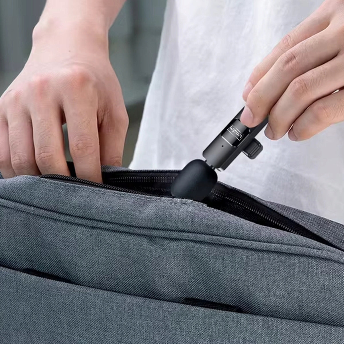 Mini belaidis atlapinis kondensatorinis mikrofonas telefonui, kompiuteriui, USB-C