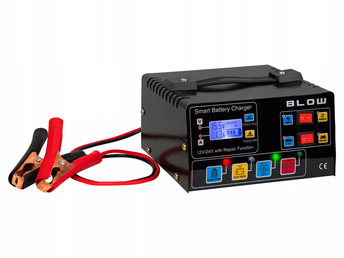 AUTOMATINIS AKUMULIATORIŲ KROVIKLIS SU JŲ TAIISYMO FUNKCIJA 12V 24V