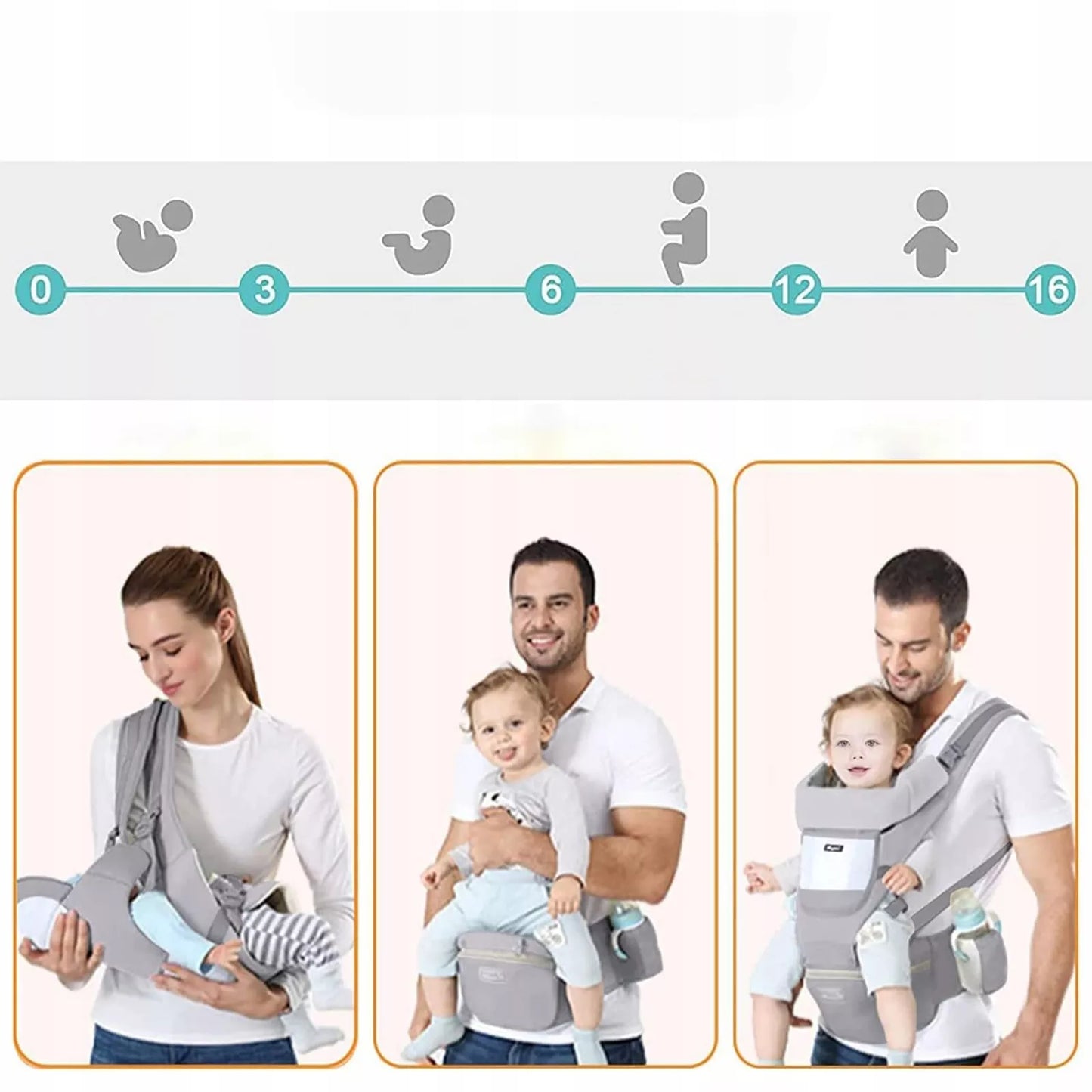ERGONOMIŠKA KŪDIKIO NEŠYNĖLĖ 15-IN-1, DĖVĖJIMUI ANT NUGAROS IR PRIEKIO, DAUGIAFUNKCINĖ