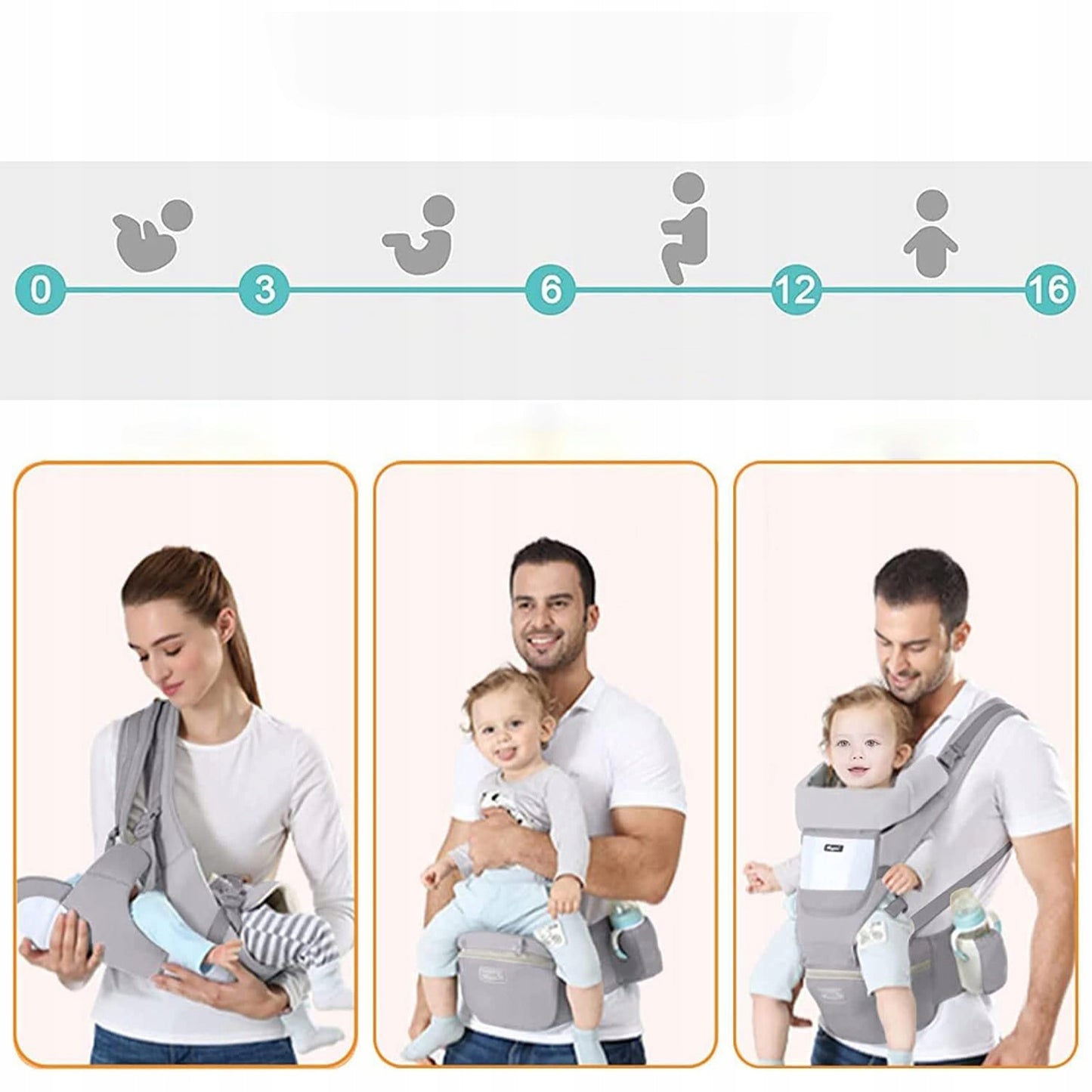 ERGONOMIŠKA KŪDIKIO NEŠYNĖLĖ 15-IN-1, DĖVĖJIMUI ANT NUGAROS IR PRIEKIO, DAUGIAFUNKCINĖ