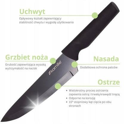 6 dalių virtuvinių peilių rinkinys su stovu Kamille