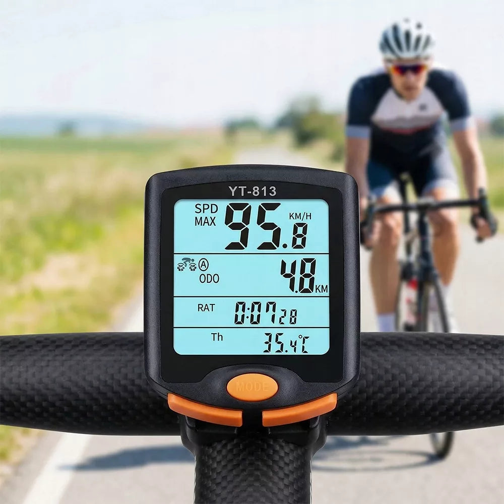 VANDENIUI atsparus dviračio kompiuteris su naktiniu režimu LCD SPIDOMETRAS PRO
