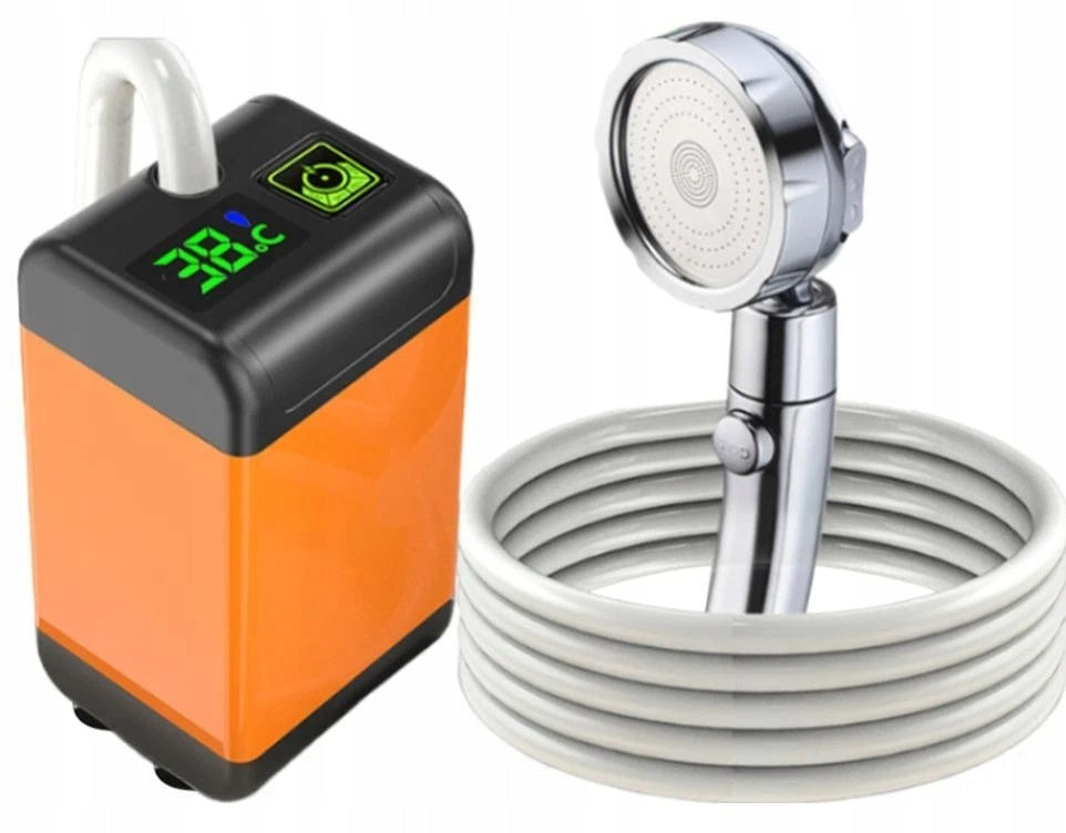 Nešiojamas kempingo dušas su elektrine 4800 mAh pompike