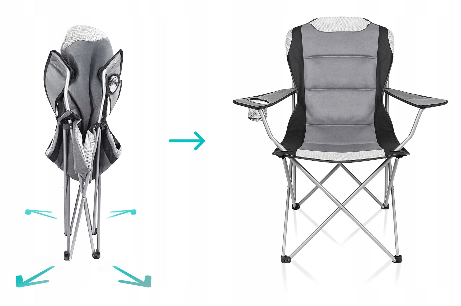 SULSTAMA KĖDĖ ŽVEJYBAI skirta kelionėms, stovyklavimui, paplūdimiui + DĖKLAS