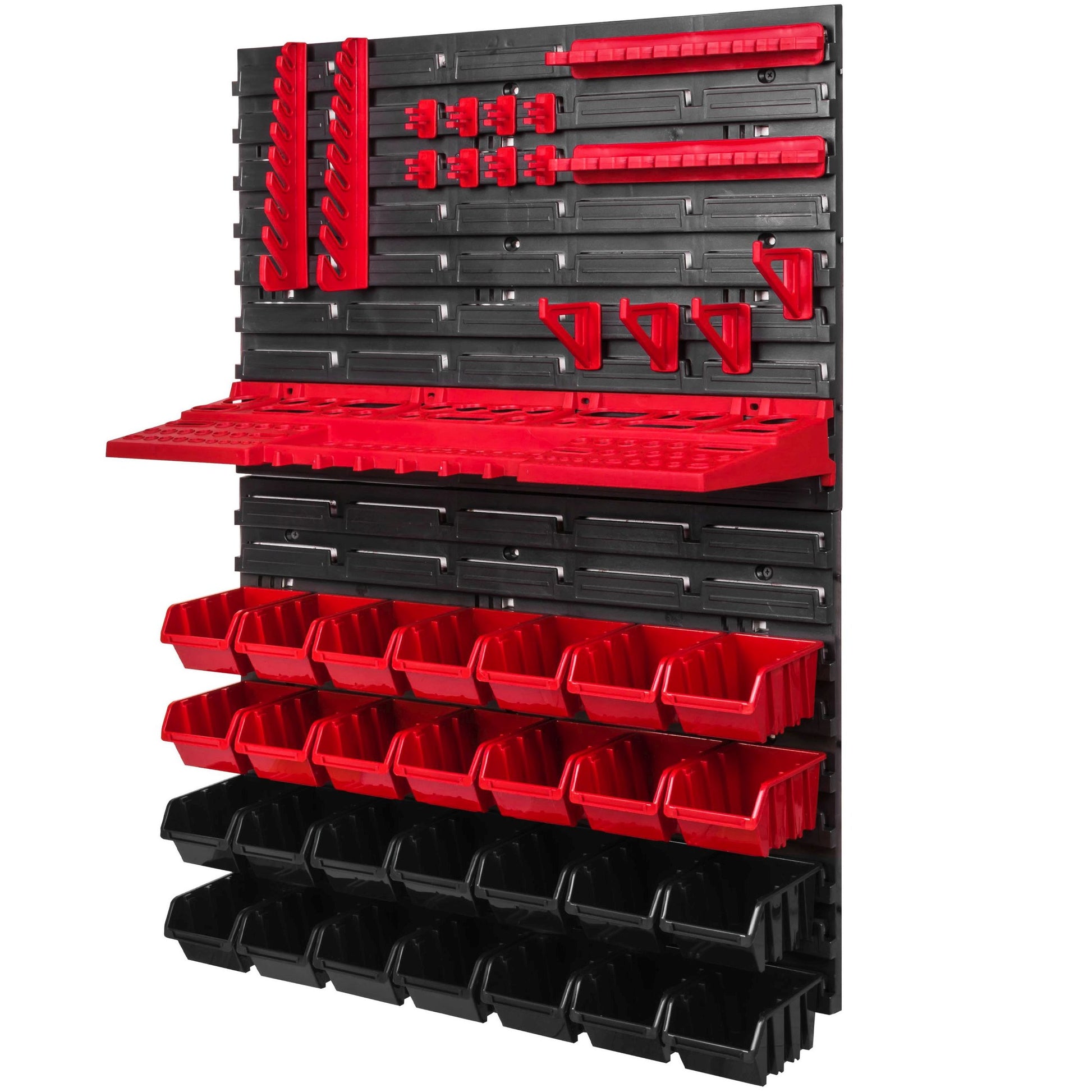 Įrankių lentyna 58 x 78 cm, serviso sienelė su 28 dėžutėmis, garažui, raktams