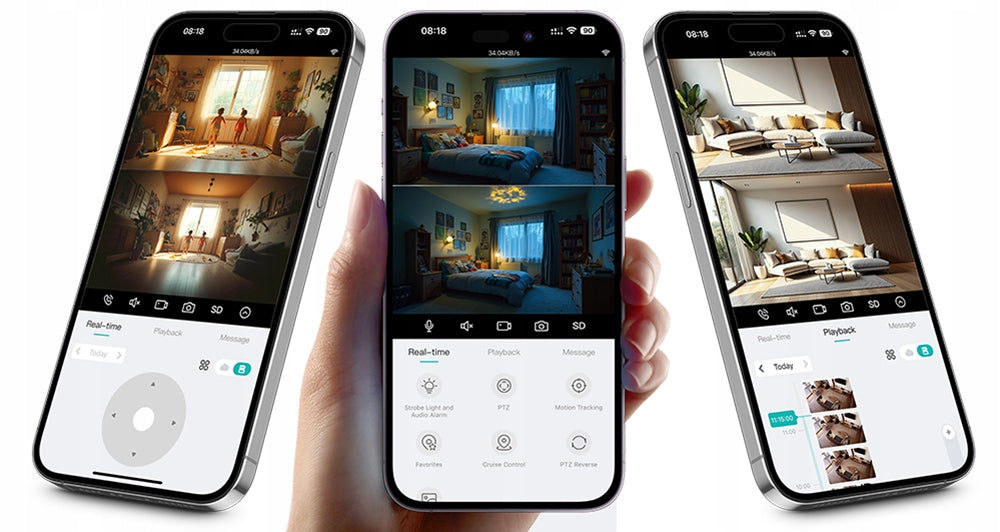 Lauko pasukama kamera su 3 objektyvais IP WIFI 2x2MPx +4MPx LUXTORN