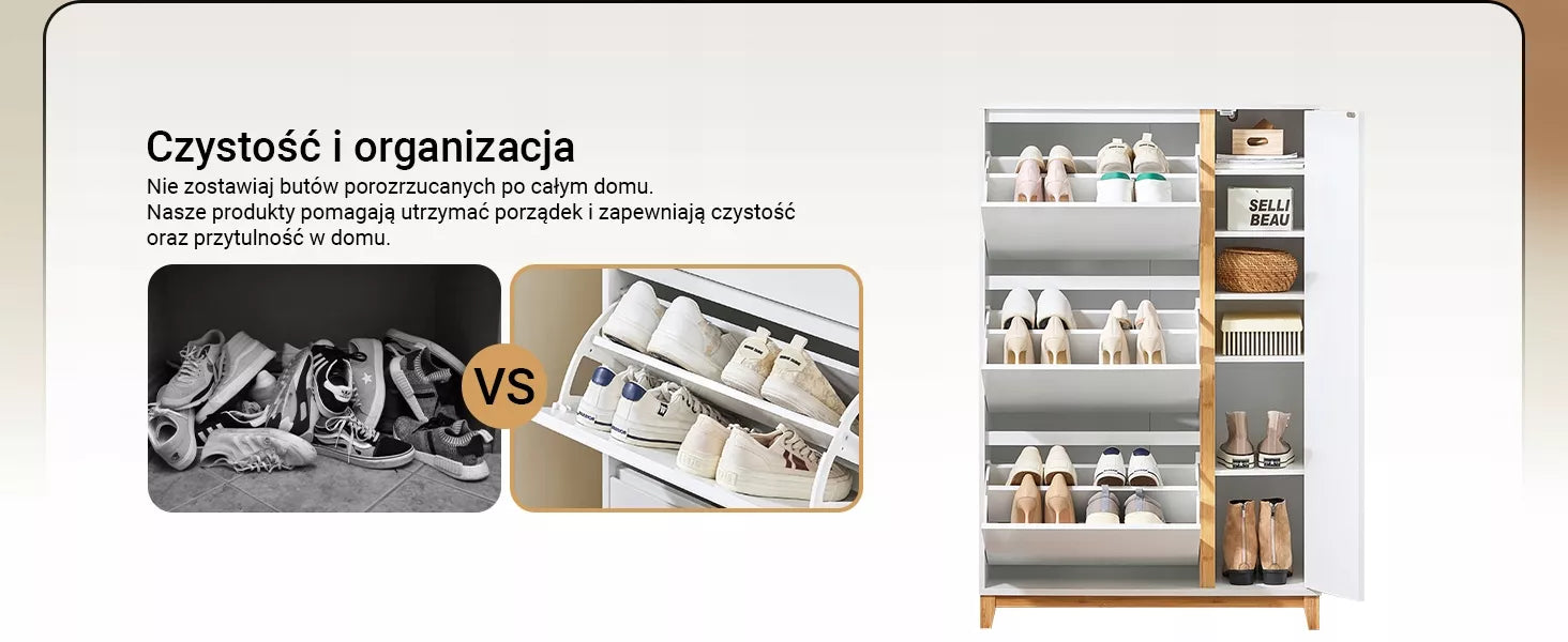 SoBuy Aukštas batų stovas su saugykla ir 3 atvartais Prieškambaris FSR189-WN