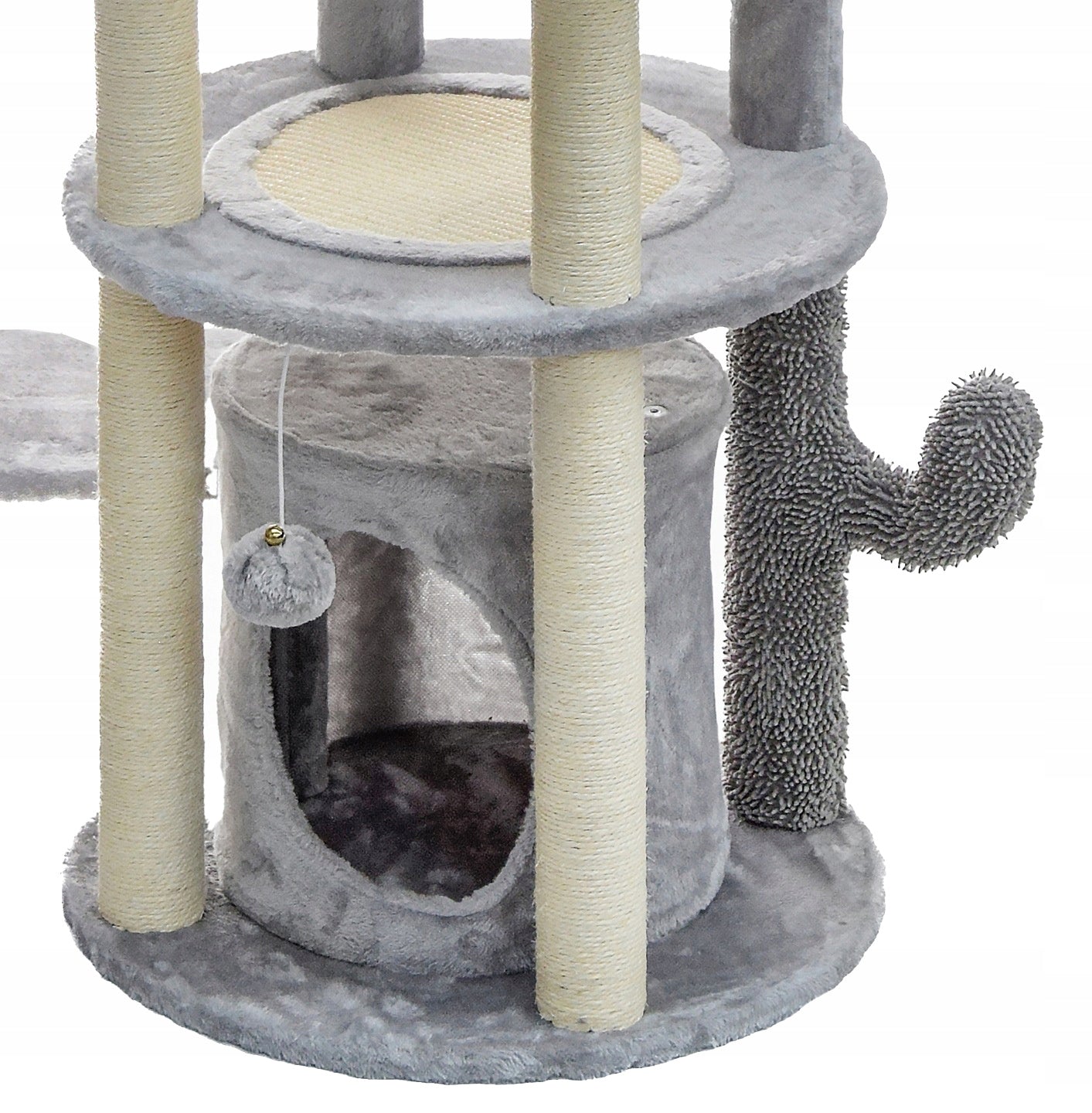 Kačių draskyklė 7 lygiai 179 cm namelis gultas pilkas Royal&Petsky