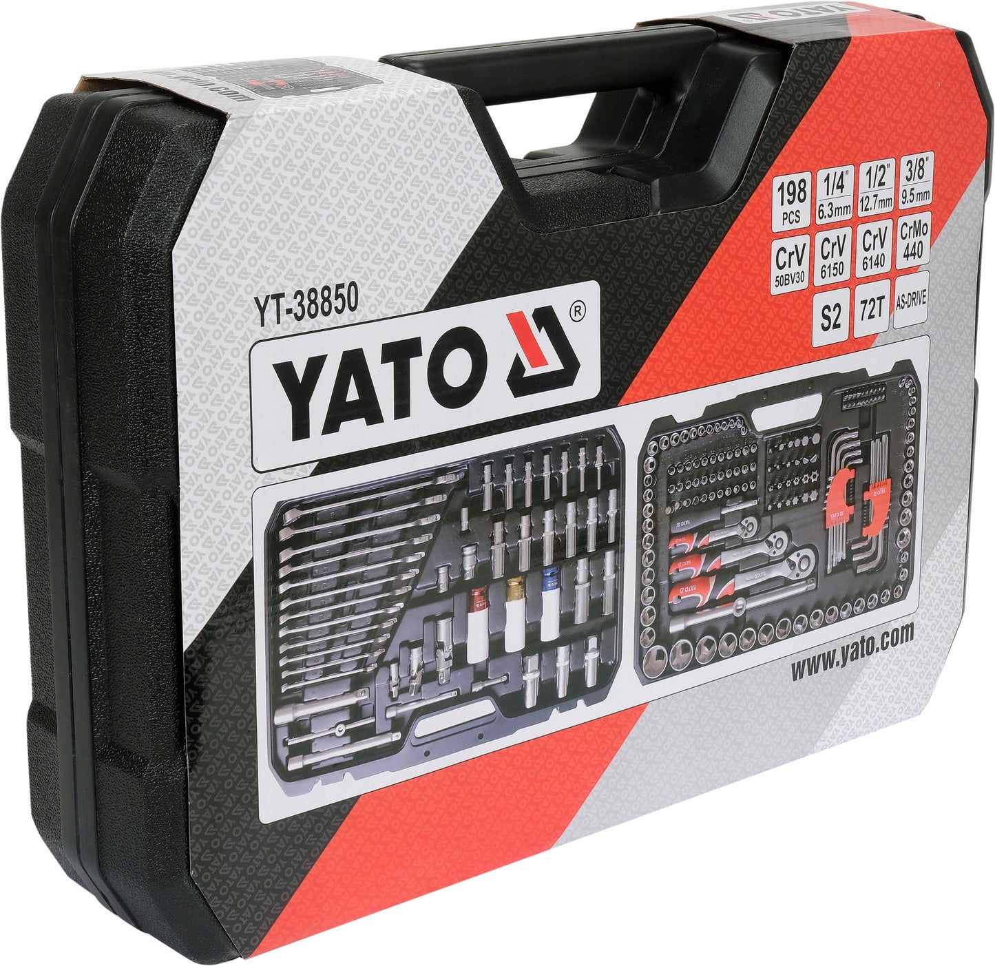 YATO KODĖLIŲ RINKINYS KNAIBLIŲ DĖŽUTĖ 1/4", 3/8