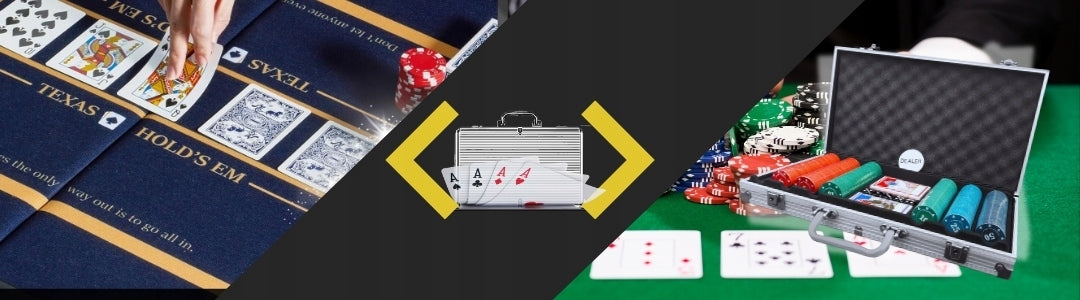 Pokerio rinkinys su 500 žetonų, kortomis ir lagaminu