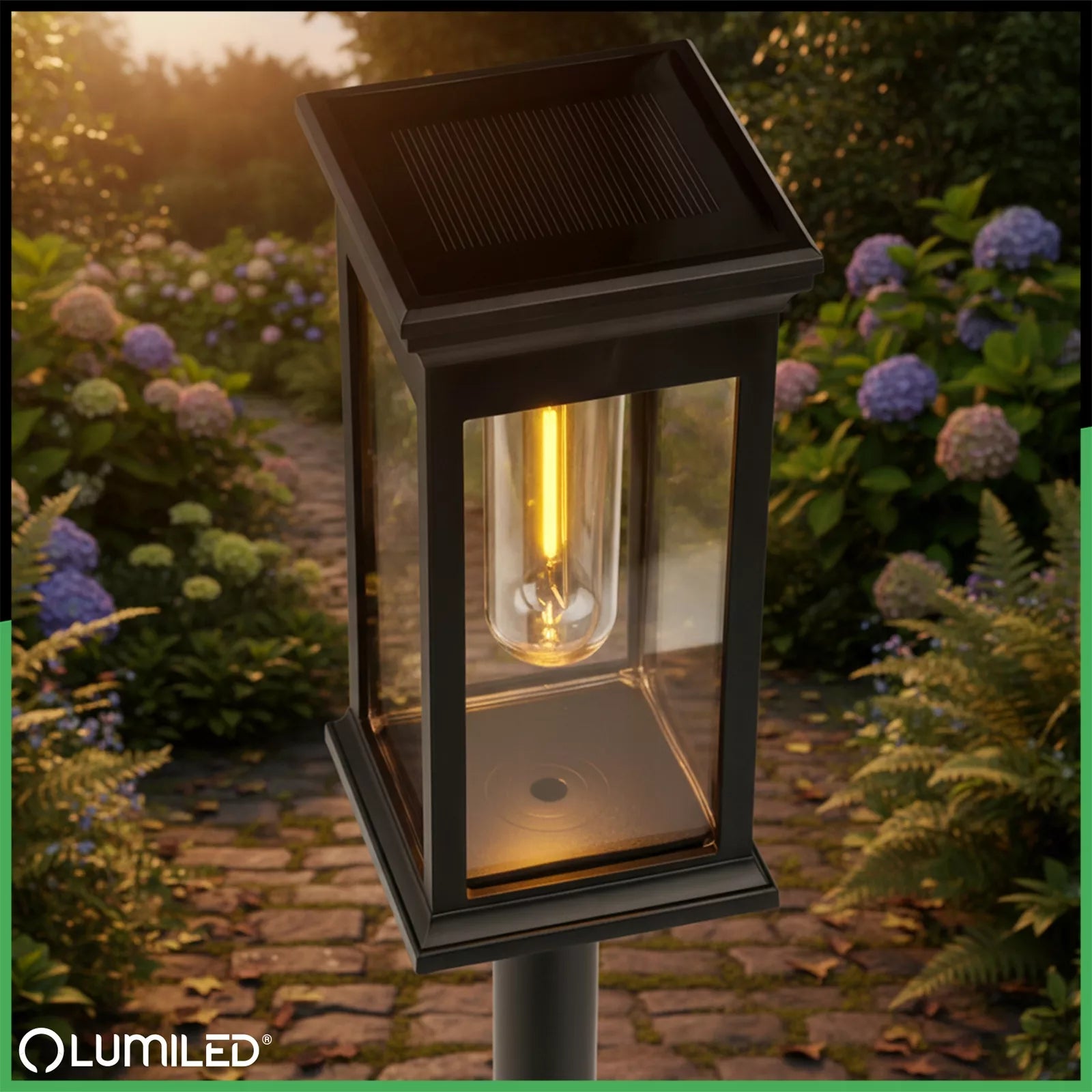 6x Solarinė sodo LED lempa, įsmeigiama į žemę, IP44, dekoratyvinis stulpelis