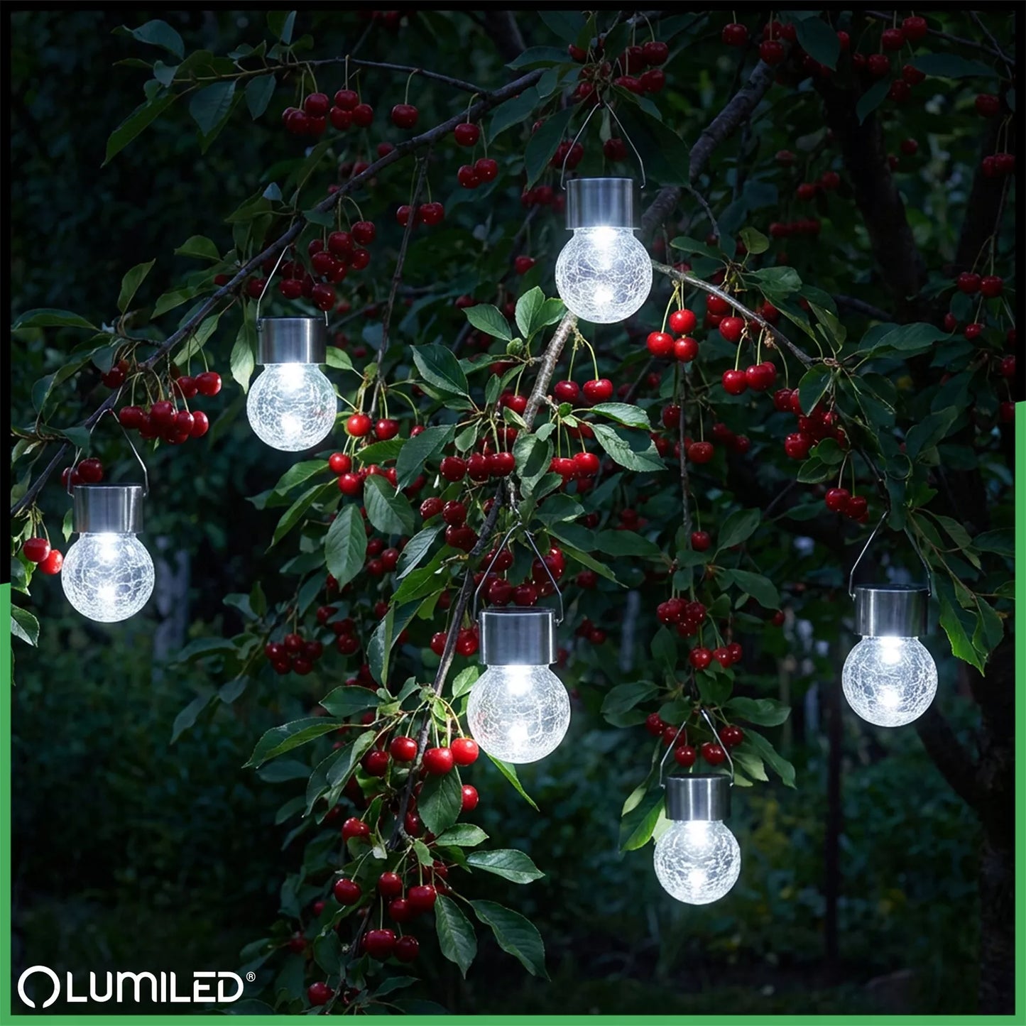 6x Solarna lampa ogrodowa LED wisząca szklana kula lampion ogrodowy GIRLANDA