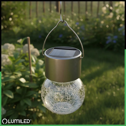 6x Solarna lampa ogrodowa LED wisząca szklana kula lampion ogrodowy GIRLANDA