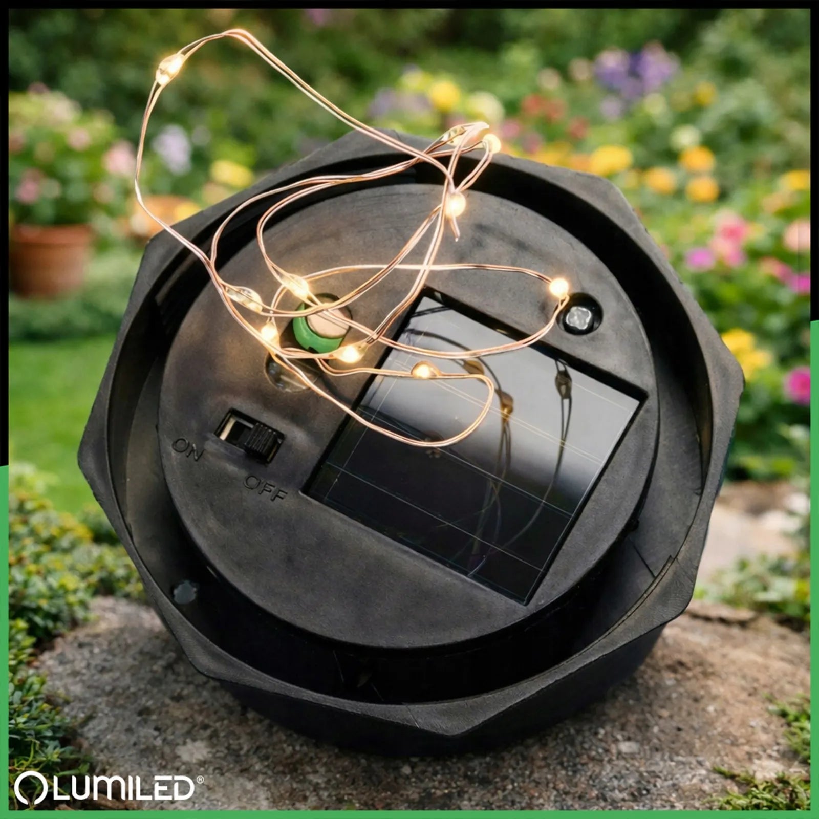 6x LED saulės sodo lempa 10cm įsmeigiama dekoratyvinė rūkyto stiklo rutulio formos