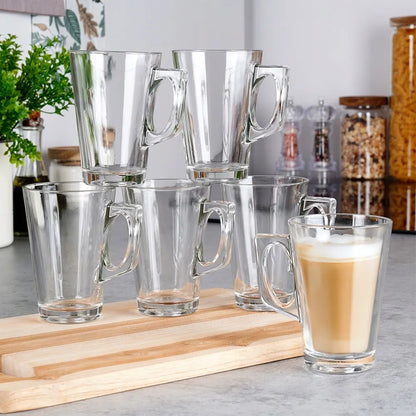 6x stiklinių rinkinys kavai, latte ir arbatai