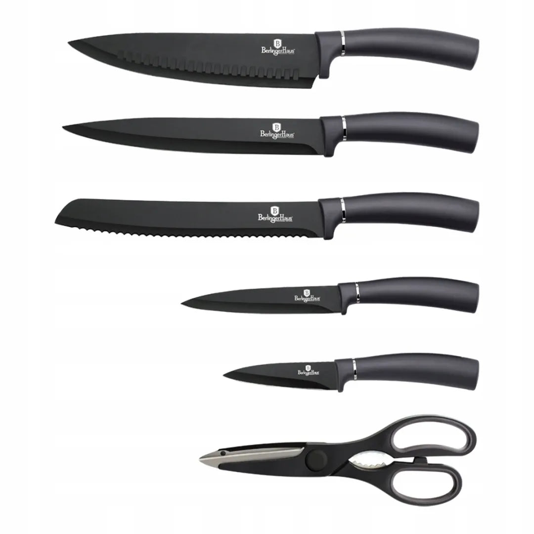 7 dalių peilių rinkinys BERLINGER HAUS Carbon Pro BH-2600