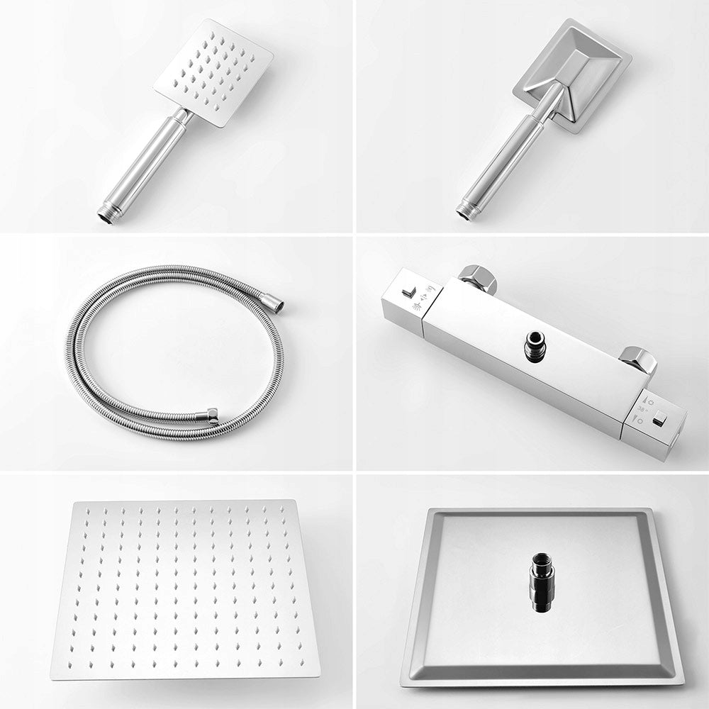 Dušo komplektas su termostatu iš nerūdijančio plieno, reguliuojamas aukštis 96,5–130 cm