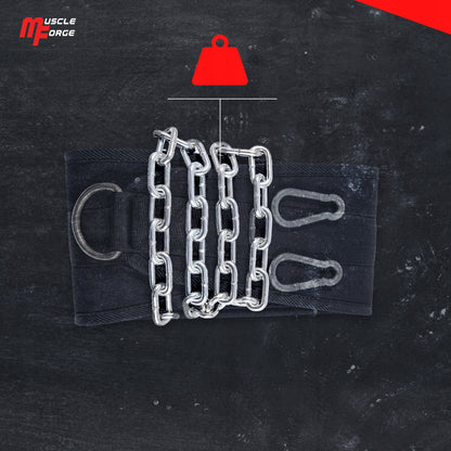 Diržas Dips papildomam svoriui, tvirtas, 240 kg, su grandine